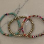 Beaded bracelets set of 3 Gold Photo 0