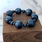 Vintage Stretch Bracelet Dark Blue Chunky Photo 2