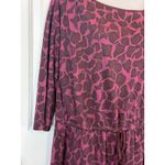 H by Halston  Women's Medium Burgundy Abstract Print Drawstring Waist Dress M Photo 7