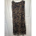 NWT Commense Chiffon Maxi Skirt XL Leopard High Waist Lined Animal‎ Print Party Brown Photo 3