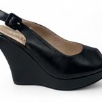 SCALA Collezione 37 / 7 European wedge sandal Platform Open Toe Slingback Black Photo 1