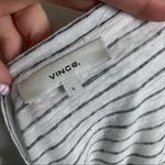 Vince  • White Black Striped Linen Tee Shirt Photo 5