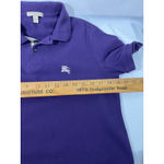 Burberry  Brit Short Sleeve Women Polo Shirt Logo Classic Preppy Purple Size L Photo 3
