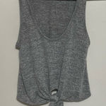Wilfred  Free Heather Gray Cropped Tie Front Deep Scoop Neck Tank Size XXS Photo 0