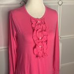 CHAPS  Pink Long Sleeve Ruffle Night Gown Size Small Photo 2