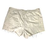 Free People We the Free Now or Never Ecru Cream Distressed Hi Waist Relaxed Denim Shorts 31 Photo 7