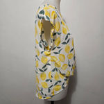 Hippie Rose  Lemon Print Twist Front Blouse Size Small Photo 3