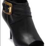 Burberry Sharnford Ankle Boots Open Toe Booties Buckle Leather Heels 38 1/2 Photo 1