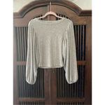 Hudson Gray  Waffle Knit Long  puff Sleeve top Photo 5