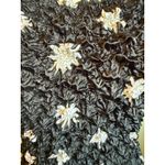 Cache Black White Floral Textured scrunch Top Y2K vintage boho whimsi retro Med Photo 1