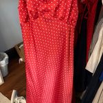 Japna Red Poka Dot Midi Dress Photo 1