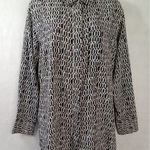 Nine West Nine‎ West women medium black and white long sleeve Button Up blouse Photo 0