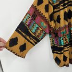 Jane Ashley VTG  Gauze Top Blouse Button 3/4 Sleeves Beaded Western Aztec Artwear Photo 5