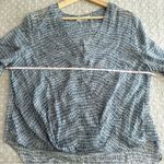 Bailey 44 Blue Fern Abstract V-neck Wrap Blouse Size Large Photo 6