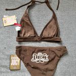Juicy Couture NWT Y2K Brown Terrycloth Bikini Set Photo 0