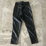 Lucy Paris Faux Leather Pleated Paperbag Waist Pants in Black, NWT, Size XS Photo 2