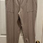 Nine West  Tan Elastic Cuff Relaxed Jogger Pant Tie‎ Waist Pockets Women’s Large Photo 0
