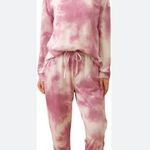 Pink white tie dye matching jogger sweatsuit outfit Size M Photo 1