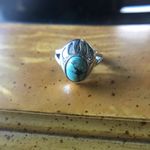 Blue Moon Turquoise Sterling Silver Bear Paw Ring Size 7 Photo 6