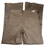 Paige  Leenah Coated Metallic Shimmer High Rise Wide Leg Jeans Latte Tan Size 32 Photo 8