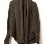 Women Open Front Dolman Sleeve Longline Cardigan Color Green,‎ Size One Size Photo 0