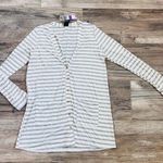 Agnes & Dora  Essentials Button Down Cardigan White/Grey w/Pockets M NWT #202 Photo 0