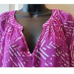 Worthington Sheer Purple Print Kimono Sleeve Shirt Blouse tops with Cami 3x Photo 1