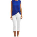 Alison Andrews Cobalt Blue Women's Sleeveless Crew neck Twist Front Top Size L Size L Photo 1