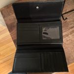 Timberland Black Leather Wallet Clutch Organizer Silver Tree Logo Women Photo 7