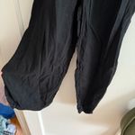 Hollister  Black Button Wide Leg Cropped Jumpsuit Cotton & Linen Blend XS EUC Photo 1