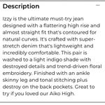 Silver Jeans Silver Blue Embroidered Floral Izzy Skinny Ankle Jeans 27 Photo 9