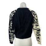 Desigual Women's Black Colorblock Crew Neck Long Sleeve Cropped Sweater Top XS Photo 1