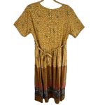 American Vintage Pretty Pink Vintage Yellow Floral Short Sleeve Long Lightweight Dress Pockets L Photo 1