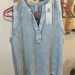 Mono B Clothing Mono B Boutique Light Blue Textured Tank Top Photo 0