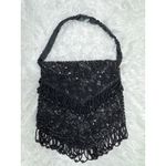 Vintage Mademoiselle Handmade Beaded Black Evening Bag Hong Kong Purse Photo 2
