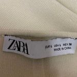 ZARA  Beige Tan Ribbed Knit Short Sleeve Square Neck T Shirt Bodysuit Top Size L Photo 2