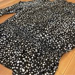 Scoop Ruffle Peplum Women’s Black White Polka Dot Long Sleeve Shirt Blouse Large Photo 4