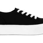 Soda Black Canvas Lace Up Sneaker Photo 4