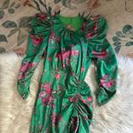 For Love & Lemons  Ross Midi Dress In Kelly Green Floral Photo 3