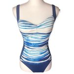 Disney Parks Minnie Mouse Retro Blue & White Striped One Piece Swimsuit Photo 31