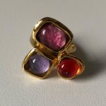 Gold Ring With Three Stones Photo 1