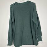 Aerie Oversized Green Knit Crewneck Sweater Photo 3