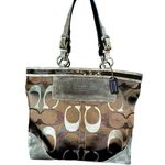 Coach  Y2K Metallic Satin & Suede Signature Shoulder Bag Photo 0