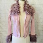 Boutique NEW Pink/Purple Knit Fur Sweater Photo 3