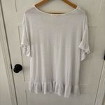 Farmers Market Flutter Crochet Square Neck Top. Size 1X. White Photo 3