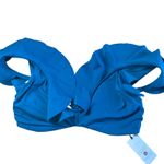 Shade & Shore  Women's Teal Blue Ruffle Bralette Bikini Top - Size 36B - NWT Photo 3