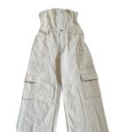 Wild Fable NWT Women's Size XSmall Tube Cargo Denim Jumpsuit Off White Pockets Photo 13