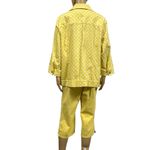Christopher & Banks Set CJ Christopher Banks Yellow White Polka Dot Jean Jacket 2X Cropped Pants 14 Photo 1