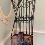 OZ Orifaz Argentine Brown Floral Cross Body Bag Leather Retro Vtg Y2k Artsy Photo 1