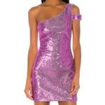 Likely  Toscano Sequin One Shoulder Pink Mini Dress Photo 0